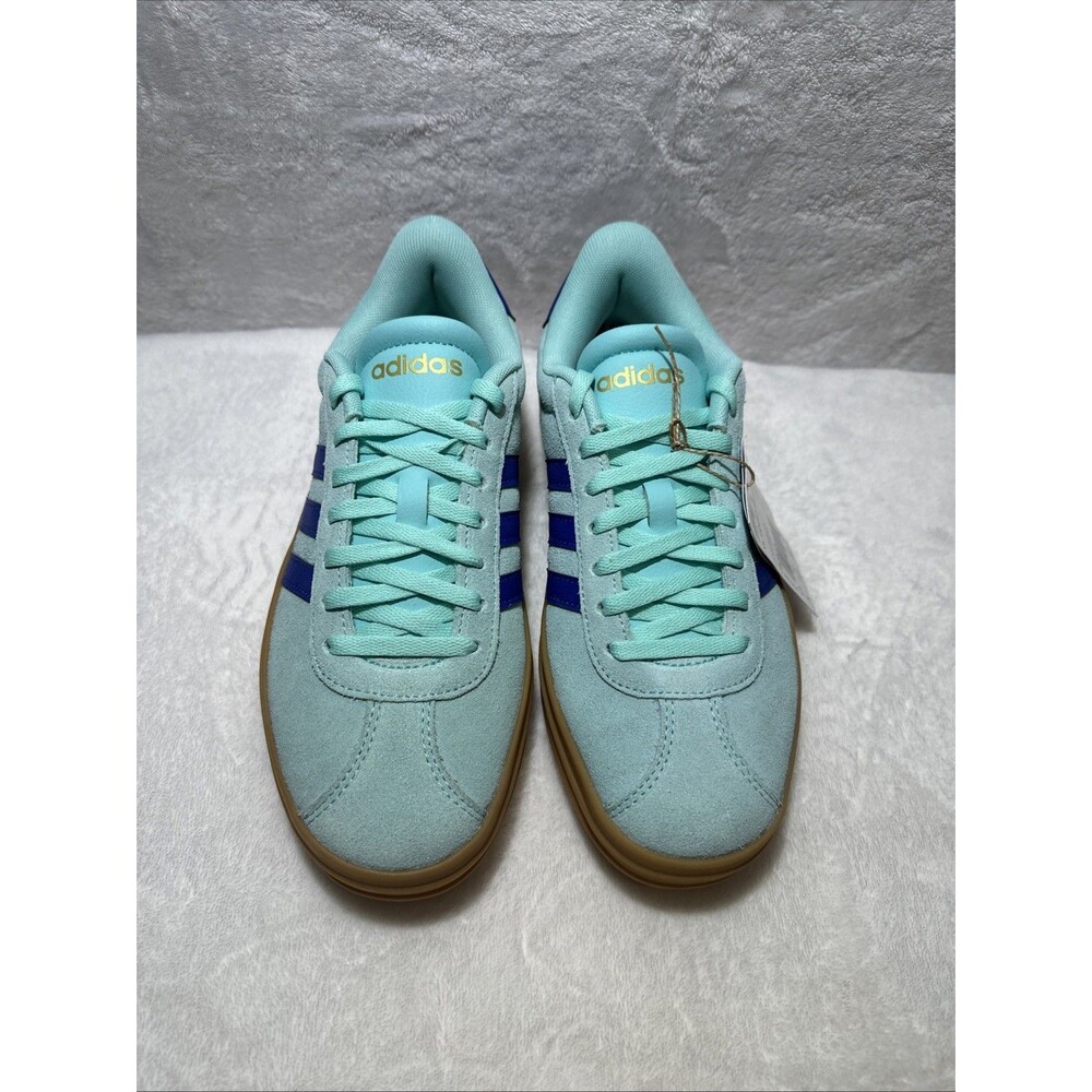 Adidas VL Court Bold Women 6 Turquoise Blue Gum Platform Sneakers - Picture 5 of 7